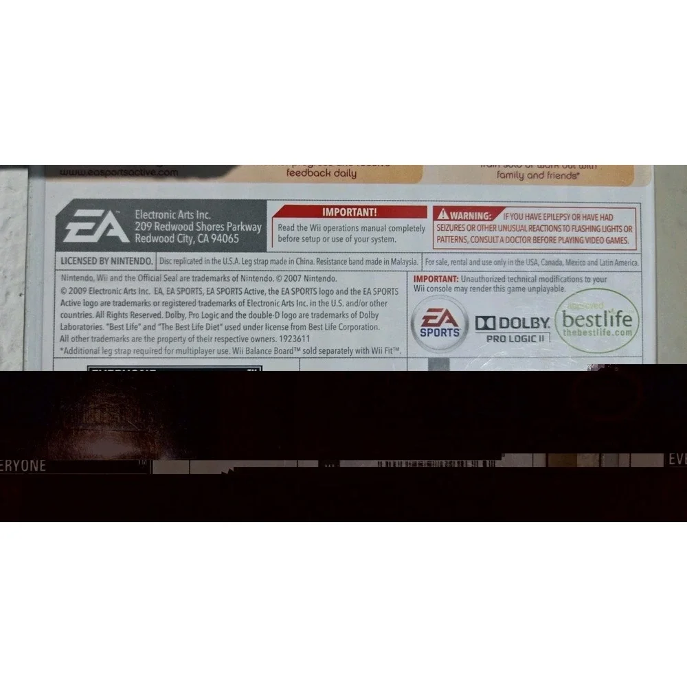 Sports Active Personal Trainer Game Only For Nintendo Wii, Pre Owned